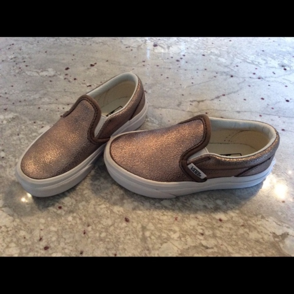 Brand new, Vans Kids Slip Ons (Metallic Gold)